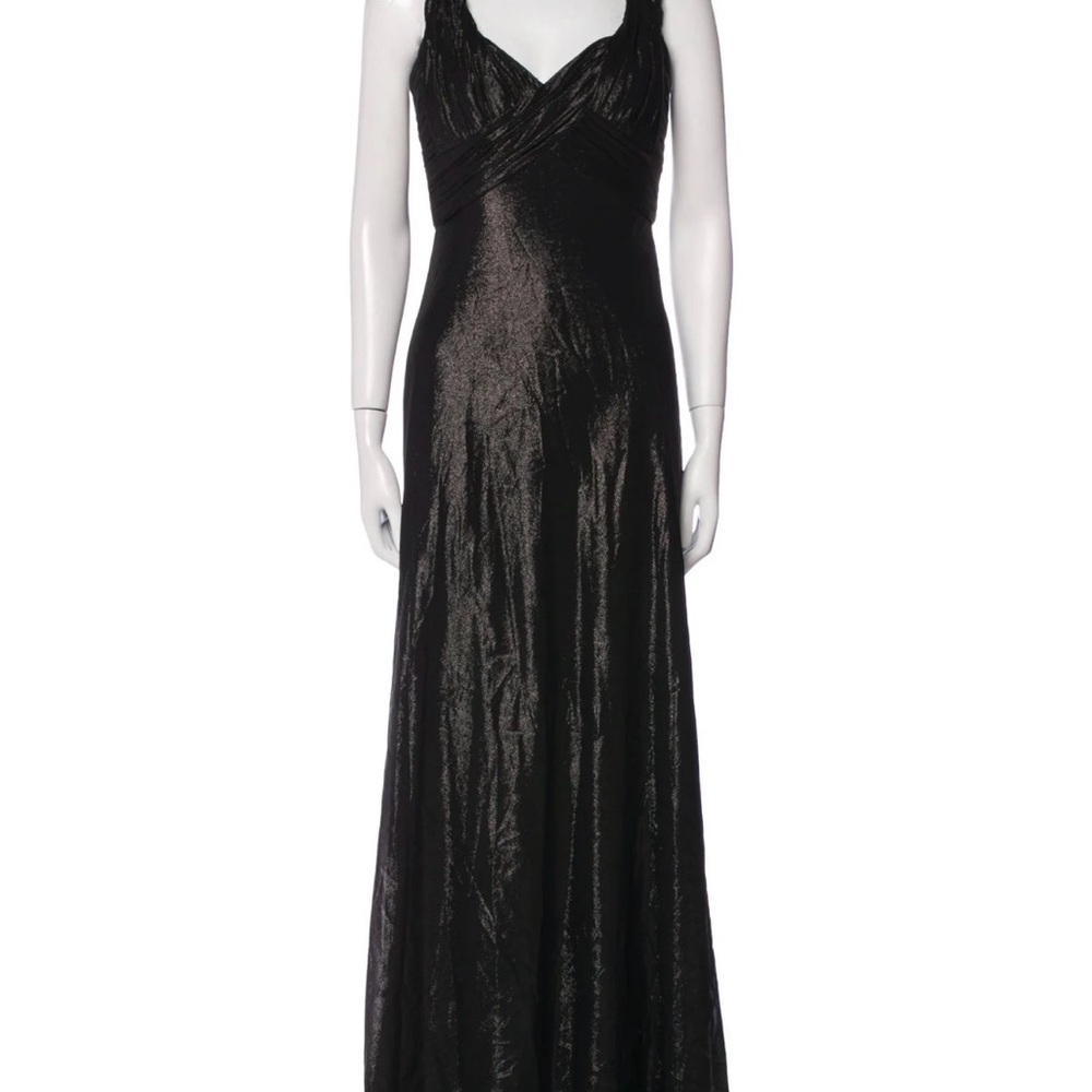 Badgley Mischka Shimmering Black Maxi Dress